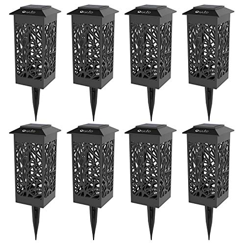 OxyLED Solar Path Lights, 8-Pack Solar Powered LED Garden Pathway Lights, Automatic Led Decorative Landscape Lighting Driveway Security Light for Yard Garden Patio Lawn Backyard