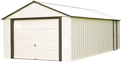 Arrow Shed VT1217 12 x 17 ft. High Gable Coffee/Almond Steel Storage Shed, 12′ x 17 Walls/Roof/Doors Trim