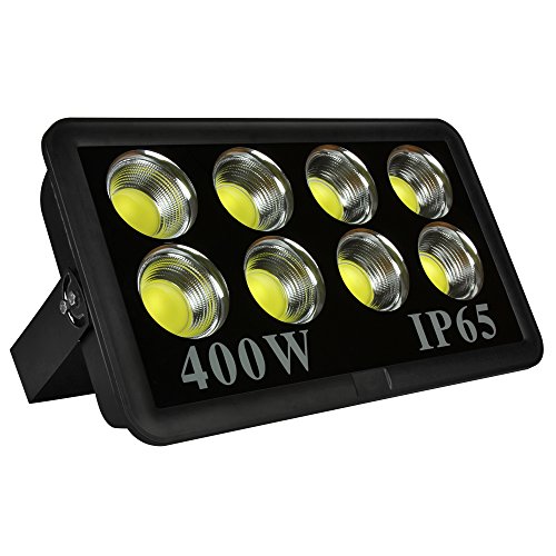 Morsen 400W LED Outdoor Flood Light Waterproof Super Bright Daylight High Power Security Wall Landscape COB Chip Light Spotlight for Commercial Lighting Playground Court Garden Street, Cold White