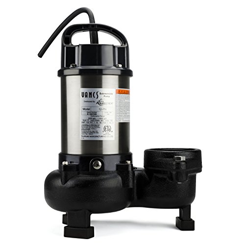 Tsurumi 12PN 1hp, 115V, submersible pond & waterfall pump, high flow, 11,500 GPH, 3″ discharge