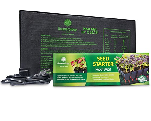 Growerology Seedling Heat Mat for Seed Germination, Hydroponics and Plant Propagation – Waterproof Plant Heating Pad for Indoor and Outdoor Home Gardening Seed Starter Kit (10″ x 20.75″)