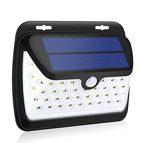 GELOO Solar Lights Outdoor, Wireless 42 LED Motion Sensor Solar Lights with Wide Lighting Area, Waterproof Wall Light Security Night Light for Front Door, Back Yard, Driveway, Garage