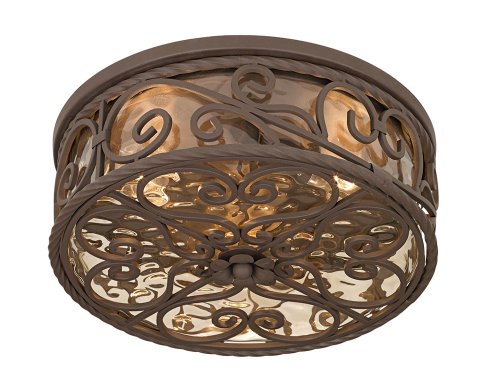 Casa Seville 15″ Wide Walnut Indoor-Outdoor Ceiling Light