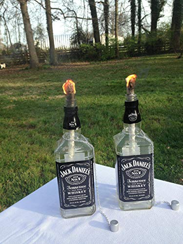 Tiki Torch – Jack Daniels Whiskey Bottle Tiki Torch – Oil Lamp – One or Two Torches – Outdoor Lighting – Garden Decor – Jack Daniels Whiskey Decor