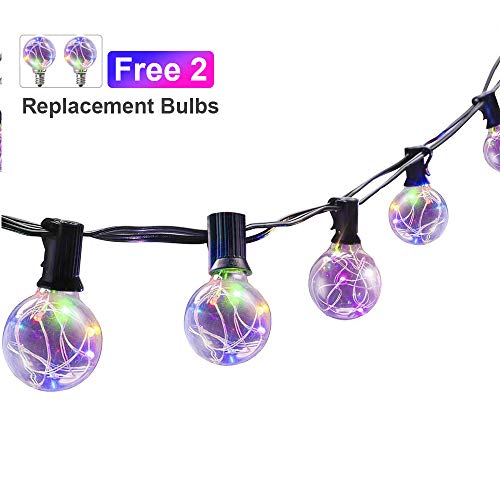 CANAGROW LED String Lights, 25Ft G40 Globe String Lights with 25 Clear LED Bulbs, Color Changing Flashing Waterproof Indoor Outdoor String Lights for Patio Bedroom Wedding Party Backyard Porch Garden