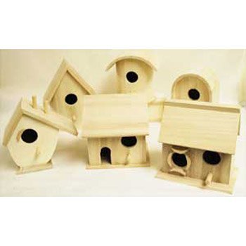 Bulk Buy: Darice DIY Crafts Wood Birdhouse Wren Promo Assortment 5-7 inches each (6-Pack) 9180-09