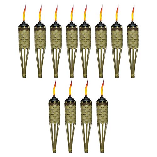 Tiki Brand 57″ Barbados Bamboo Torch with Easy-Pour System, Natural, Pack of 12