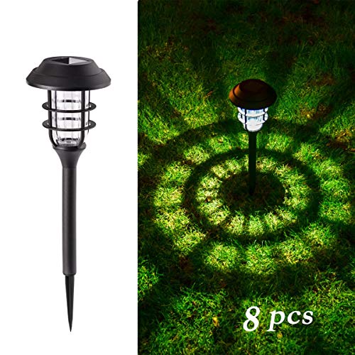 GIGALUMI 8 Pcs Solar Lights Outdoor Pathway, Waterproof Led Solar Lights for Lawn、Patio、Yard、Garden、Path、Walkway or Driveway.