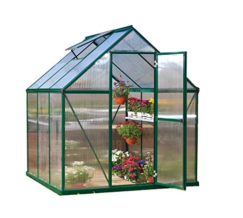 Palram HG5006G Mythos Greenhouse, 6′ x 6′ x 7′ Green