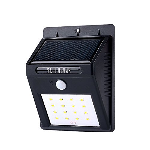 Solar Motion Sensor Light 16LED Outdoor Solar Powered Water Resistant Wireless Security Wall Light Path Lighting Spotlight for Garden, Fence, Yard, Patio, Deck, Home, Driveway, Stairs