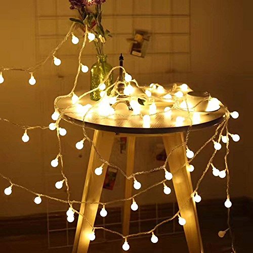 RaThun Globe String Lights, 49ft 100 LED Warm White Waterproof Decorative Fairy String Lights Perfect for Indoor and Outdoor Use,Plug in String Lights with 29V Low Voltage Transformer