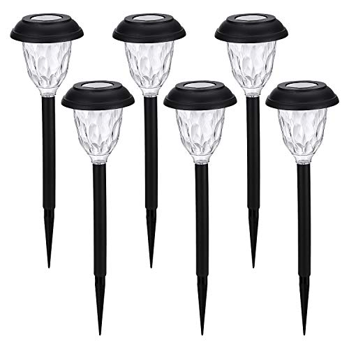 AZIRIER Solar Lights Outdoor Easy Install Solar Landscape Lights, Security Lights For Path Patio Driveway Landscape Pathway 6 Pack