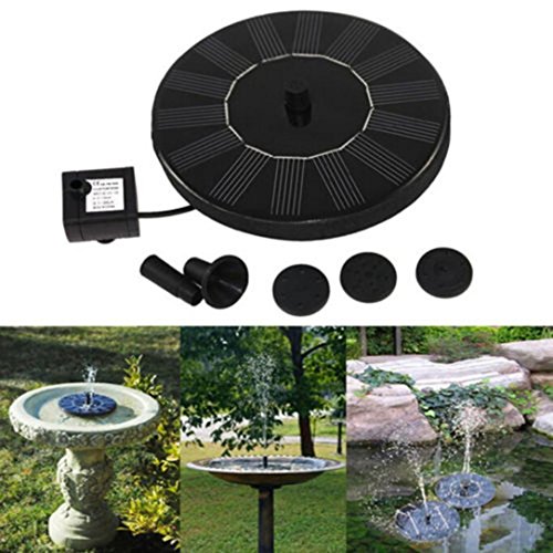 Coohole Outdoor Solar Powered Bird Bath Water Fountain Pump For Pool, Garden, Aquarium, Black (Black)