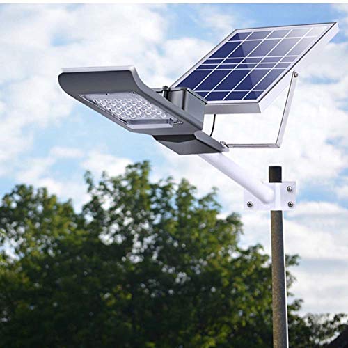 SZYOUMY Solar Street Flood Lights IP65 Outdoor Lamp 100W 5500 Lumens With Pole Remote Control Dusk to Dawn Security Lighting for Yard, Garden, Gutter, Pathway, Basketball Court, Arena (100W With Pole)