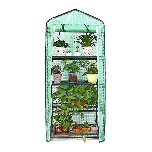 Ohuhu Mini Greenhouse, Small Plant Greenhouses, 4 Tier Rack Stands Portable Garden Green House for Outdoor & Indoor, 1.5 x 2.25 x 5.25 FT