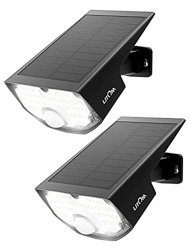 LITOM Solar Lights outdoor, 30 LED Adjustable Easy to Install Solar Light with IP65 Waterproof, Solar Motion Sensor Lights with Longer Working Time for Front Door, Yard, Garage, Patio, Deck-2 Pack