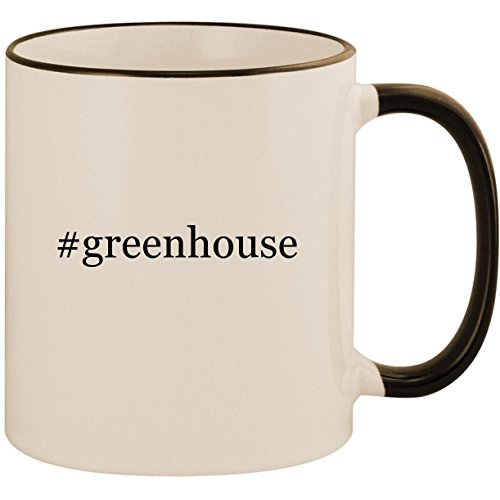 #greenhouse – 11oz Ceramic Colored Handle & Rim Coffee Mug Cup, Black