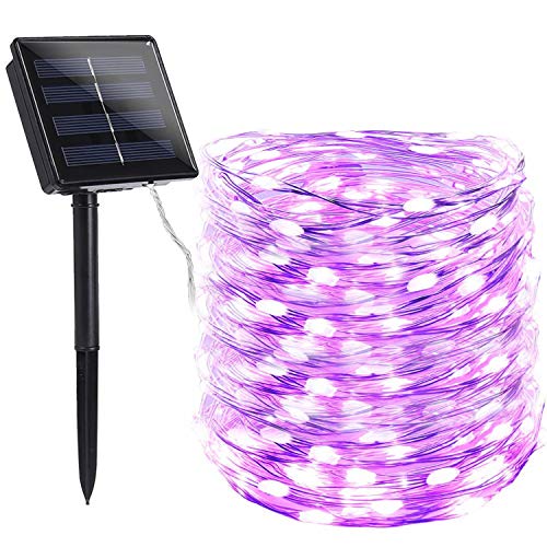 Toodour Solar String Lights 72ft 200 LED Solar Powered String Lights with 8 Lighting Modes, Waterproof Copper Wire Lights for Garden, Patio, Lawn, Landscape, Home Decor (Purple)