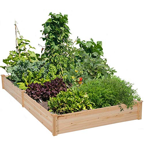 Cyanhope Wooden Raised Garden Bed Kit Elevated Planter Box for Vegetables/Flower/Herb/Fruits