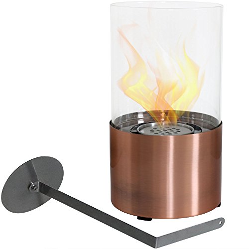 Sunnydaze Fiammata Tabletop Fireplace, Indoor Ventless Bio Ethanol Fire Pit, Long Lasting Burn Time, Copper