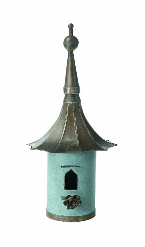 Creative Co-Op DA1151 Brown & Blue Decorative Metal Birdhouse