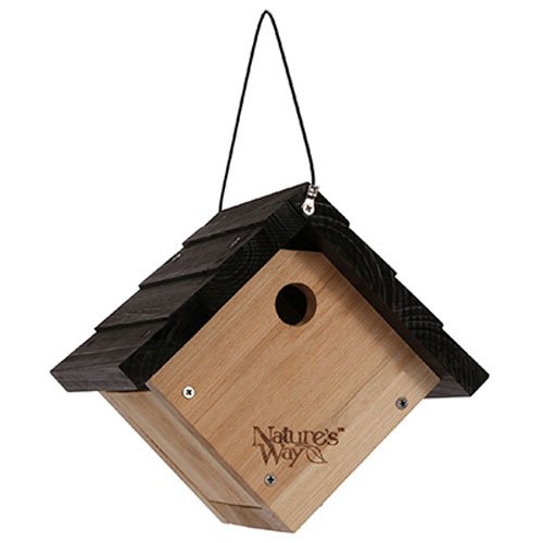 Nature’s Way Bird Products CWH1 Cedar Wren House, 8″ x 8.875″ x 8.125″