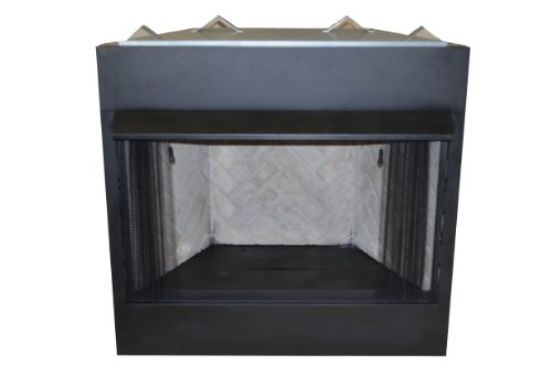 Sure Heat VFBC36A Surefire Steel Constructed Vent-Free Firebox with Heat Deflecting Mantel Guard and Screen, 36-Inch, Black