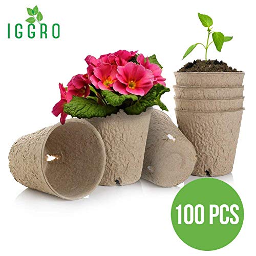 Peat Pots Bulk 3 inch Round 100 pcs with Drain Hole, Organic and Biodegradable Seedlings Pots, Eco-Friendly Seedling Starters Kit to Enhance Aeration, Secret for Lush Garden Ebook Included