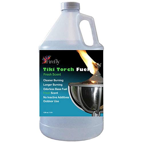 Firefly Fresh Eucalyptus Scent Tiki Torch Fuel – Significantly Longer Burn – Odorless – Less Smoke – Gold Standard – 1 Gallon