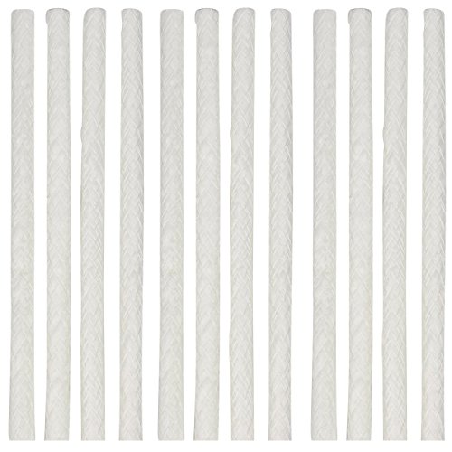 Jekayla 3/8″ x 8” 12 Pack White Fiberglass Replacement Tiki Torch Wicks for Oil Lamps and Candles Wine Bottle Wicks