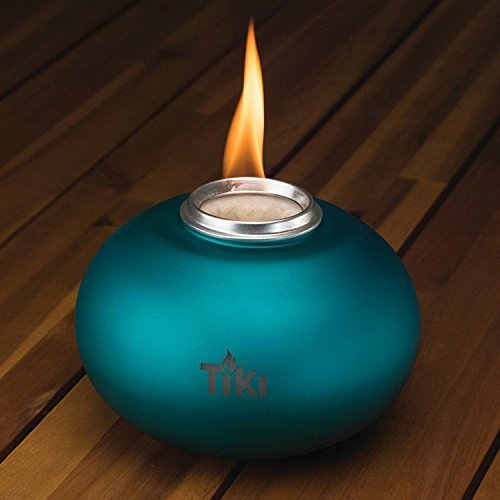 TIKI Brand Clean Burn Pearl of the Sea Tabletop Firepiece, Teal