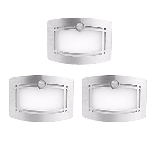 Motion Sensing Closet Lights, OxyLED Wall Light, Luxury Aluminum Stick-on Anywhere Wall Lamp Scones, Indoor Security Light for Stair/Kitchen/Bathroom/Laundry Room/Hallway (3 Pack, Battery Operated)