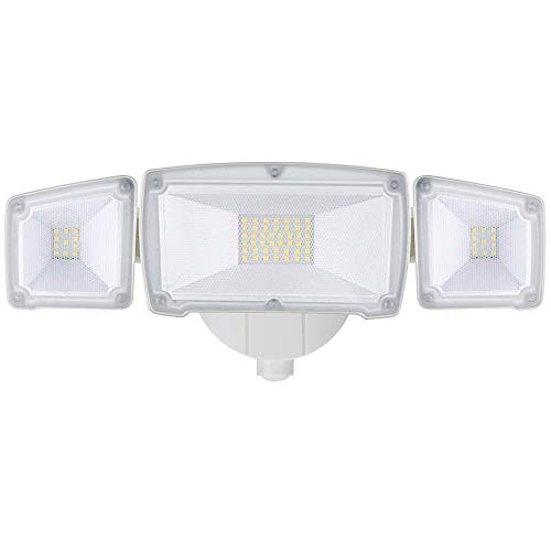GLORIOUS-LITE 30W LED Outdoor Flood Lights, 3000LM Super Bright Security Lighting, IP65 Waterproof & ETL Listed, 5500K White Light, Adjustable 3 Heads Wall Mount Floodlights for Garage, Backyard,Patio