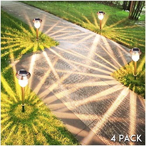 UPSTONE Solar Pathway Garden Lights Outdoor Super-Bright 12-32 Lumens,Solar Landscape Lights for Lawn Patio Yard Pathway Walkway, All-Weather/Water-Resistant, 4 Pack