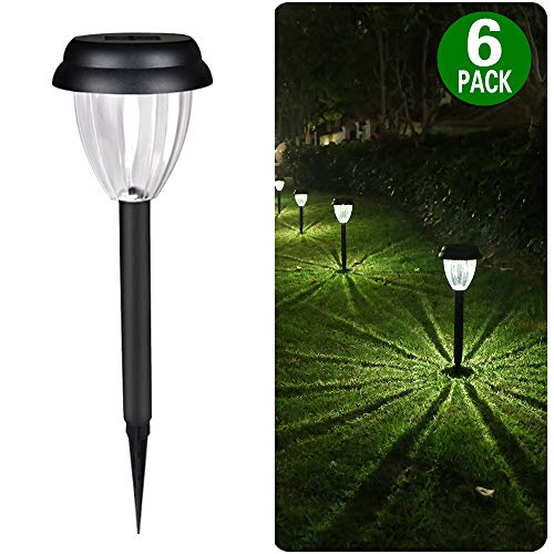 Brightown 6 Pack Solar Lights Outdoor Pathway Lights Garden LED Waterproof Landscape Lights, Bright and Dark Sensing, Auto On/Off for Patio, Lawn, Yard, Walkway, Driveway