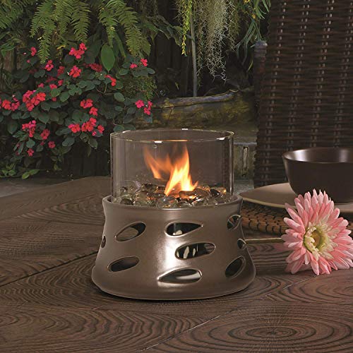 Bond Manufacturing Y2686 Estrella Decofire Tabletop Fire Bowl with LavaGlass, Dark Bronze