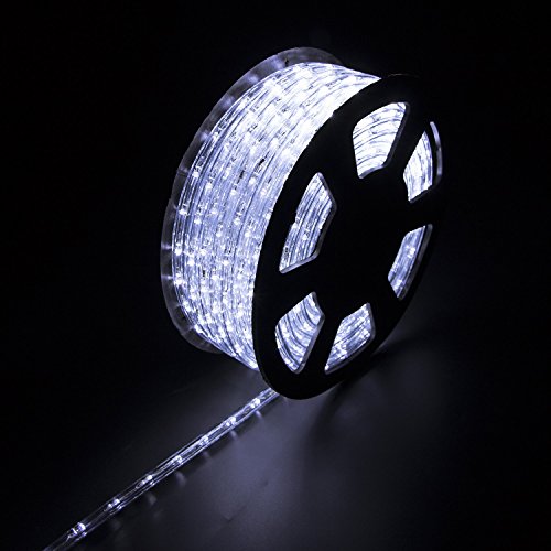 Ainfox LED Rope Light, 100Ft 1080 LEDs Indoor Outdoor Waterproof LED Strip Lights Decorative Lighting (Cool White)