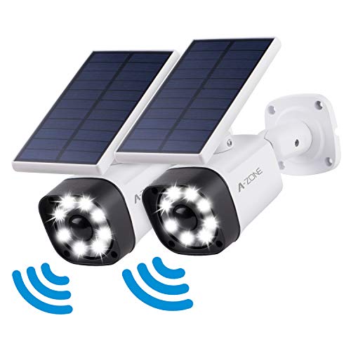 Solar Lights Outdoor Motion Sensor – 800Lumens Spotlight Solar Security Lights IP66 Waterproof, Wireless Solar Flood Light for Porch Garden Patio Driveway Pathway, Aluminum, 2-Pack (White)