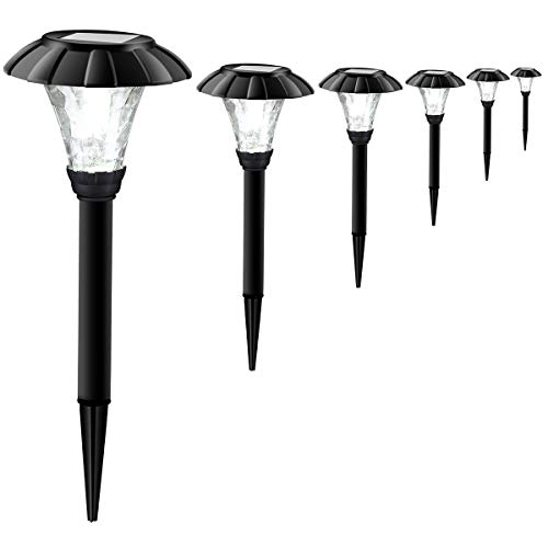 Solar Path Light 5.5″ Width,Outdoor Solar Garden Light,Super Bright White LED Solar Light,Waterproof Solar Powered Outdoor Landscape Lighting for Lawn/Patio/Yard/Walkway/Driveway Zkee (Set of 6)