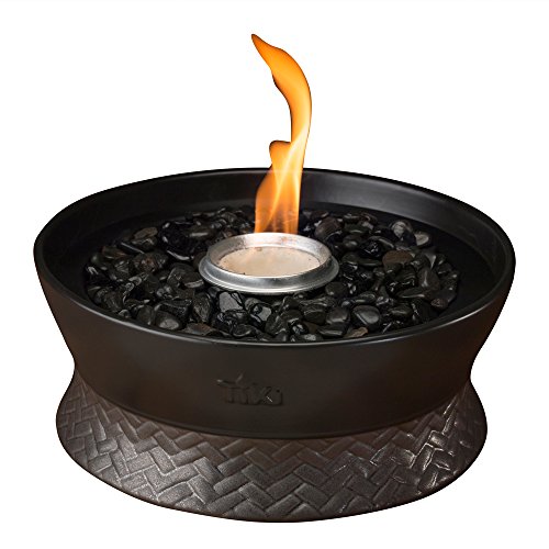 TIKI Brand Clean Burn Ceramic Tabletop Firepiece Torch, 10 Inch, Black