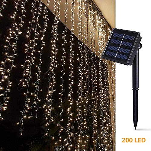 OxyLED Solar String Lights Outdoor, 72ft 200 LED Solar Led Fairy String Light, Starry String Lights, Solar Powered Decoration Lights for Garden, Patio, Home, Wedding, Party, Christmas (Warm White)