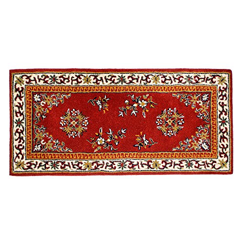 Minuteman International Burgundy Oriental Wool Hearth Rug, Rectangular