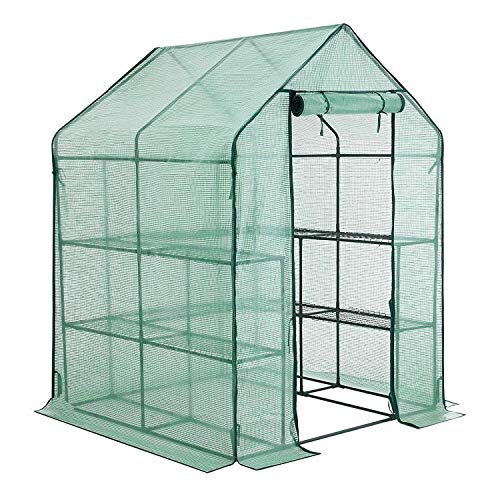 YOUKE Walk-in Greenhouse PE Cloth Cover Garden House Succulent Plants Flowers Green Plant Insulation Family (56”x56”x77”)