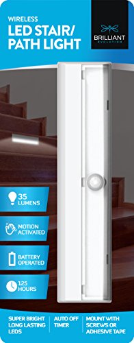 Brilliant Evolution Wireless LED Stair Light 1 Pack | LED Motion Sensor Light | Closet Light| Battery Operated Light | Stick On Lights | Motion Activated Indoor Step Lights | Motion Night Light