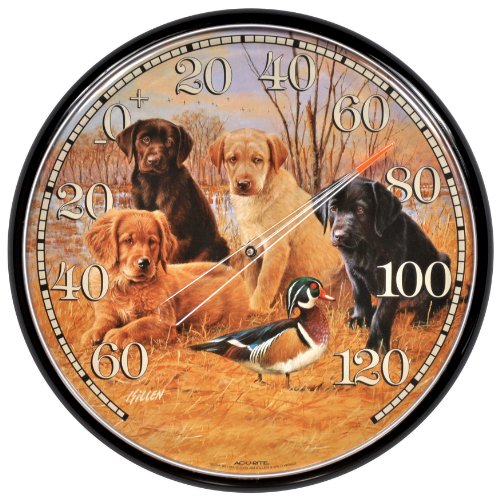 AcuRite 01712 12.5-Inch Wall Thermometer, Labrador Puppies