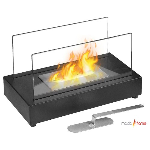 Moda Flame Vigo Ventless Tabletop Bio Ethanol Fireplace in Black