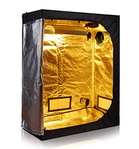 TopoLite 48″x24″x60″ 600D Grow Tent Room Reflective Mylar Indoor Garden Growing Room Hydroponic System Dark Room