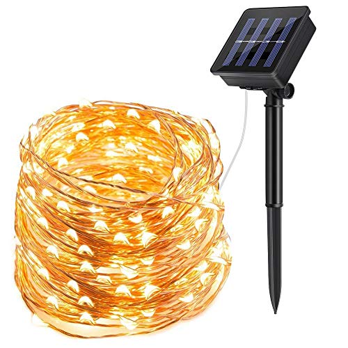 ECOWHO Solar String Lights Outdoor, 72ft 200 LED Solar Powered Fairy Lights Waterproof Decorative Lighting for Patio Garden Yard Party Wedding (Warm White)