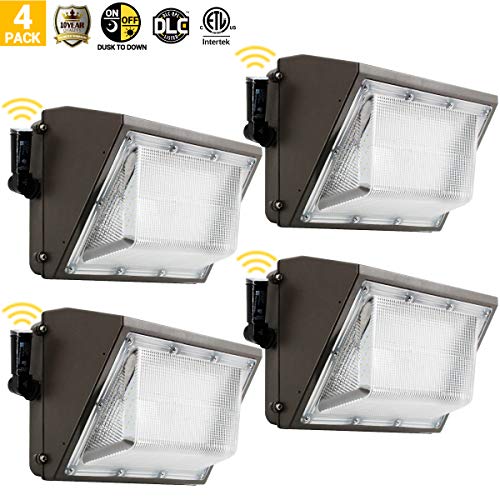 4PK 100W Led Wall Pack Light, Dusk to Dawn for 120-277V, 5000K, 11000Lumen, Ip65 Waterproof Security Area Lighting, Outdoor Rated