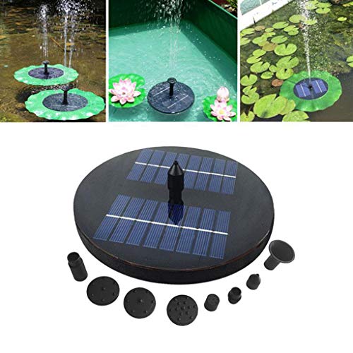 Lh$yu Black Solar Fountain Pump, Fountain Kit Miniature Landscape for Birdbaths Or Ponds (Birdbath and Stand Not Included)